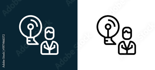 Two-color idea outline icon pair in black and white, editable stroke vector illustration for web, mobile apps, UI design, branding, and print from CORPARATE MANAGEMENT