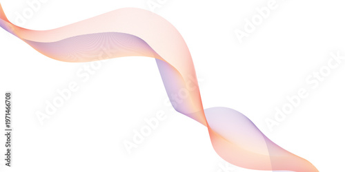 Smooth flowing waves of colorful purple and blue smoke create an artistic rainbow swirl pattern with elegant motion and light curves on a clean white background vector illustration