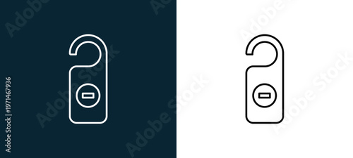 Two-color dont disturb outline icon pair in black and white, editable stroke vector illustration for web, mobile apps, UI design, branding, and print from travelling