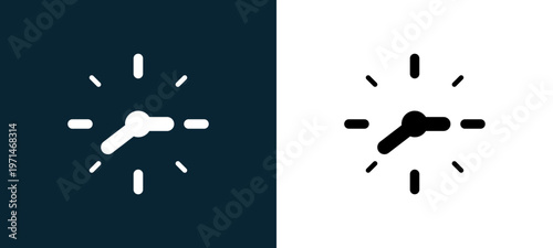 Two-color watch outline icon pair in black and white, editable stroke vector illustration for web, mobile apps, UI design, branding, and print from watches