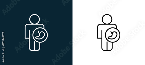 Two-color spleen outline icon pair in black and white, editable stroke vector illustration for web, mobile apps, UI design, branding, and print from body parts