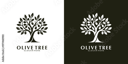 Obraz na płótnie Elegant minimalist olive tree logo design