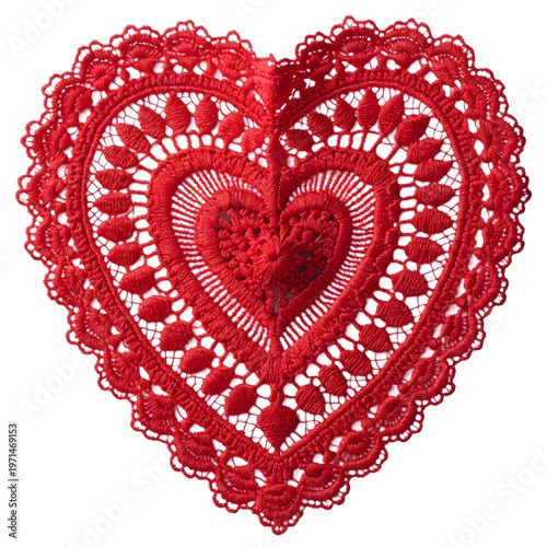 red heart with floral ornament