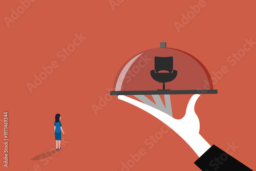 Professional career opportunity being presented on a platter. concept of executive recruitment, headhunting, and red carpet treatment for top tier talent