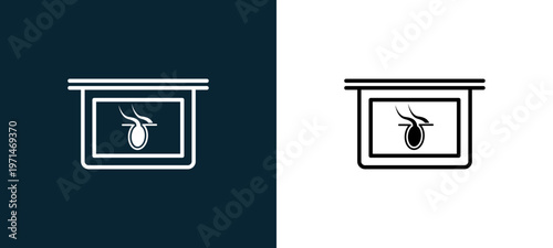 Two-color body part x ray internal vision outline icon pair in black and white, editable stroke vector illustration for web, mobile apps, UI design, branding, and print from body parts