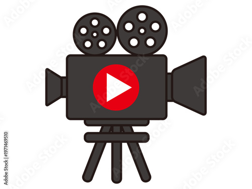 映画の撮影用ビデオカメラのイラスト素材3