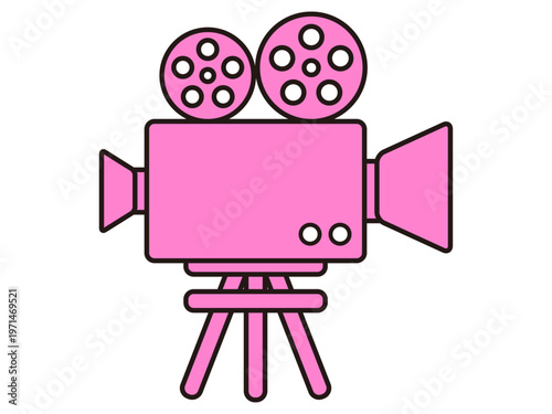 映画の撮影用ビデオカメラのイラスト素材5