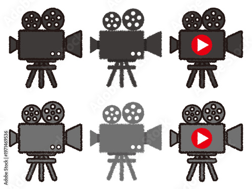 映画のビデオカメラのイラスト素材セット2