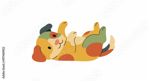 Dog Puppy Pet Animal Illustration Cute Colorful Playful Lying