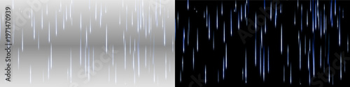 White blue vertical light streak rain lines glow motion effect png overlay element, on transparent background