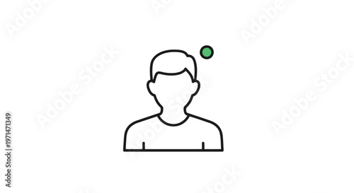 User Status Icon Vector, Profile Avatar with Online Indicator, Account Presence Symbol