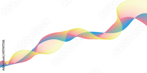 An abstract colorful wave background design features a vibrant rainbow vector illustration with flowing motion lines and a swirl pattern to create a creative energy backdrop template