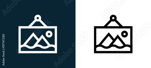 Two-color art outline icon pair in black and white, editable stroke vector illustration for web, mobile apps, UI design, branding, and print from holland