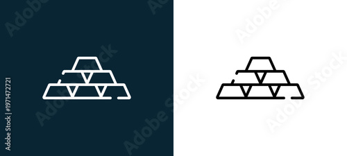 Two-color gold outline icon pair in black and white, editable stroke vector illustration for web, mobile apps, UI design, branding, and print from pirates