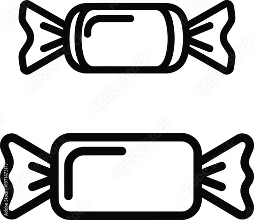 Two candy icons wrapped in paper  sweets and treats