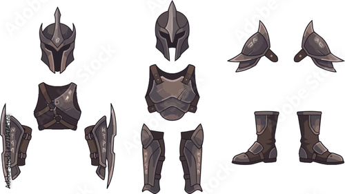 Dark fantasy armor set for warriors.