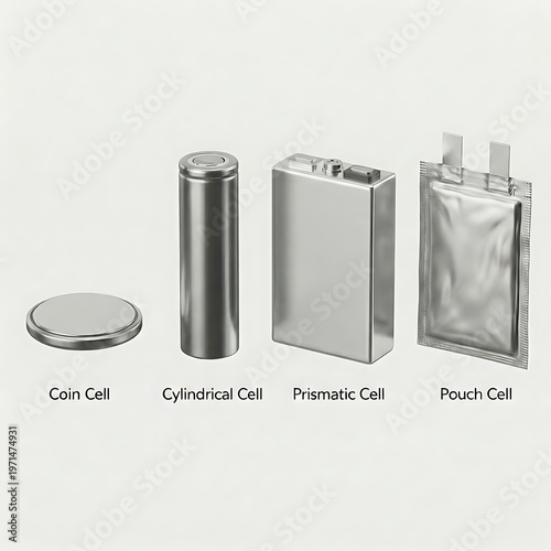 Different Types of Battery Cells: Coin, Cylindrical, Prismatic, Pouch