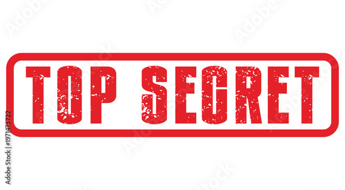 Red top secret rubber stamp in square grunge 