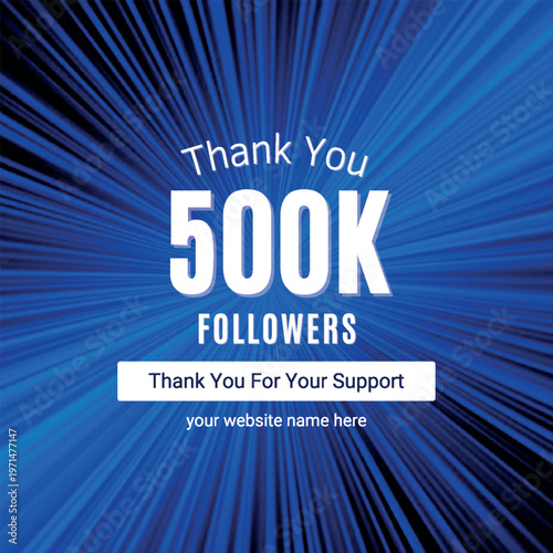 Blue Thank You 500K Followers Instagram Post