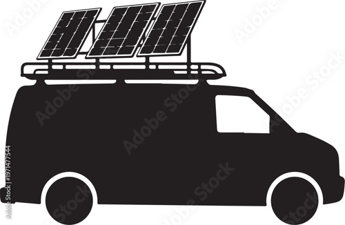 Solar powered van, eco friendly vehicle, alternative energy, sustainable transport
