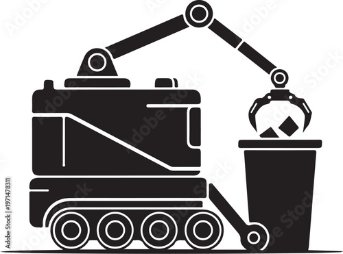 Industrial robotic arm, waste management machine, recycling equipment, heavy industry