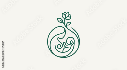 Minimalist Mother and Child Logo with Bloom