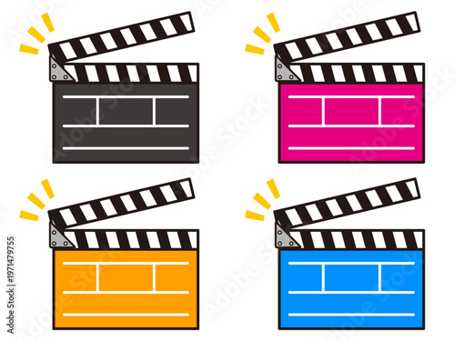 カチンコのイラスト素材セット3