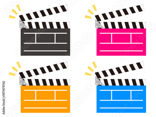 カチンコのイラスト素材セット