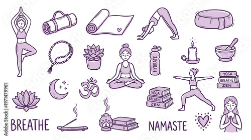 Serene Yoga Collection Peaceful Meditation and Wellness Objects for Holistic Lifestyle