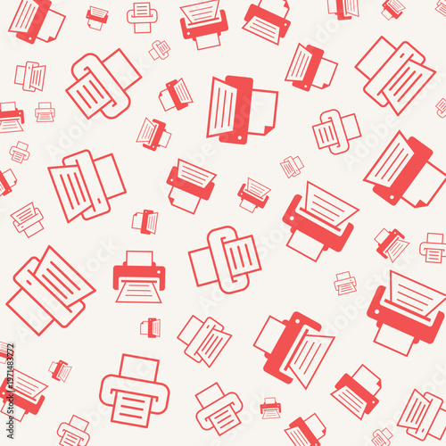 Printer artful useful trendy stylish design vector Illustration handsome colorful background