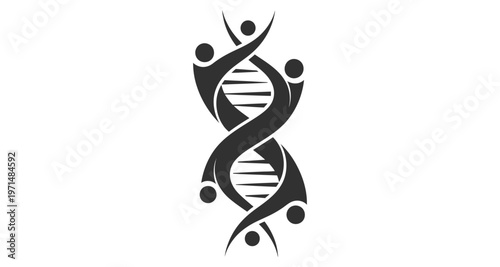 DNA Helix Human Connection Symbol Abstract Genetic Science Research Concept Minimalist