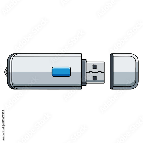 usb flash drive cartoon vector illustration template
