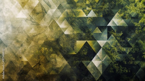Abstract geometric nature landscape with layered triangles