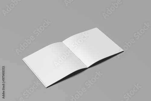 Square Photo Book Mockup on Desk Setup