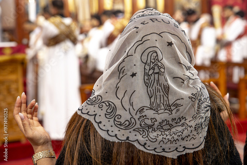 St Mary and Mark coptic orthodox church, Chatenay-Malabry, France. Christmas celebration