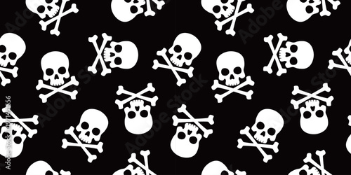 ドクロマークのシームレス背景画像。骸骨。（Seamless background image of skull and crossbones.）

