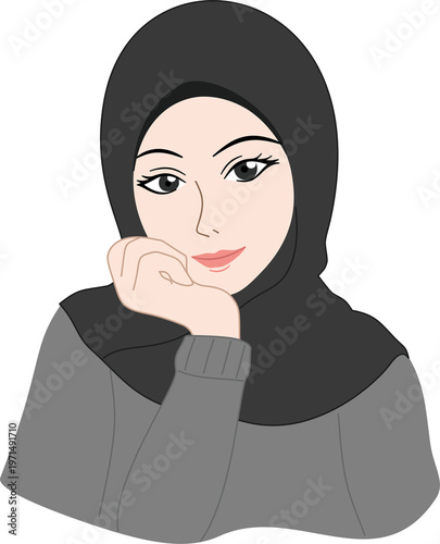 illustration of woman wearing hijab