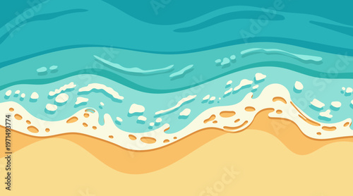 Beach sand water for wave sea ocean and background summer illustration. Foam vector element for transparent texture tropical and sandy seaside splash. Beach white surf for wave coast land.