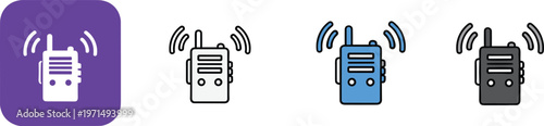 radio, walkie talkie, communication, wireless, signal, device, icon, vector, illustration, flat, modern, UI, design, technology, network, transmit, receiver, portable, connection, collection