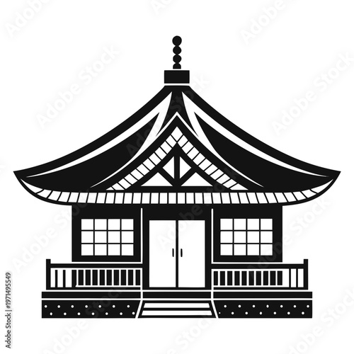 telecommunication tower silhouette with antenna and signal equipment, technology infrastructure vector icon, minimal flat design isolated on white background