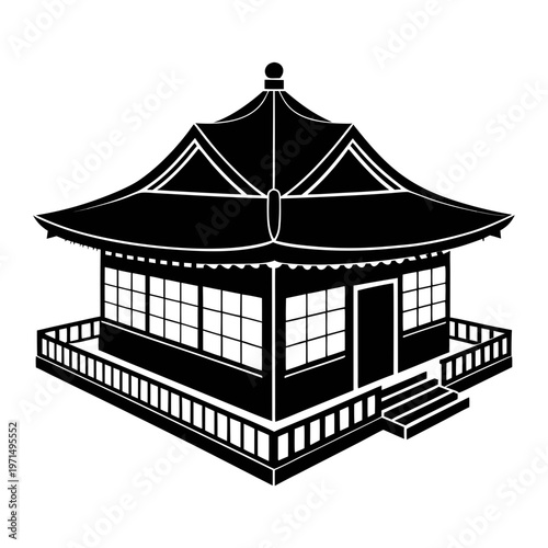 telecommunication tower silhouette with antenna and signal equipment, technology infrastructure vector icon, minimal flat design isolated on white background