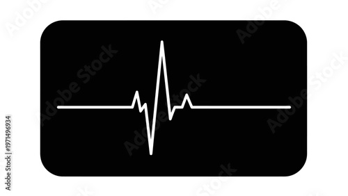 Electrocardiogram ECG Heartbeat Pulse Line Graph.