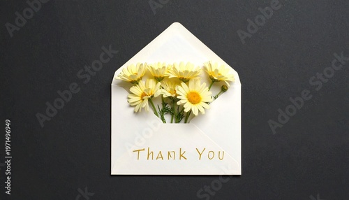 Minimalist Greeting Concept with Chamomile Flowers

