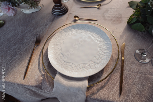 elegant plate on a table