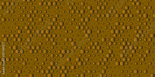 black gold abstract background. The blurred geometric hexagonal pattern