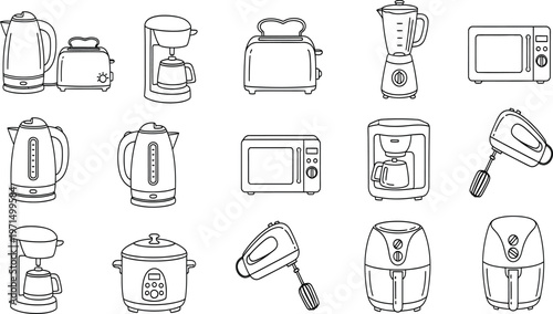 A collection of vintage radio schematics and electronic device blueprints in a black and white arrangement