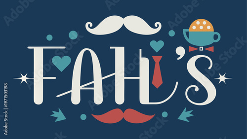 Fahls logo with mustache and tie
