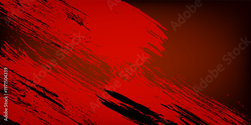 Dynamic Red and Black Sport Background with Abstract Brush Stroke Texture