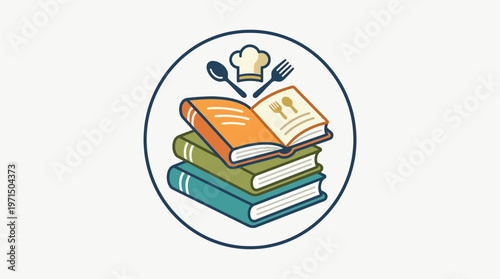 Kitchen Cookbook with Chef's Hat and Utensils