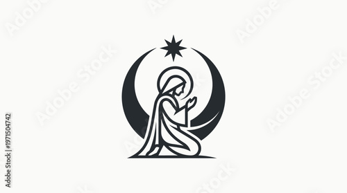 Religious Symbol Depicting Praying Figure